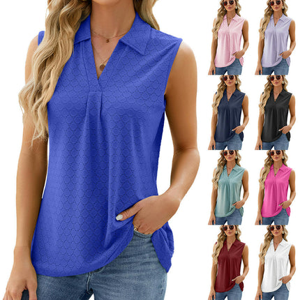 Sleeveless Tops for Women - Summer V Neck Casual Tank Tops Loose Collar Shirts