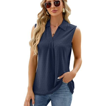 Sleeveless Tops for Women - Summer V Neck Casual Tank Tops Loose Collar Shirts