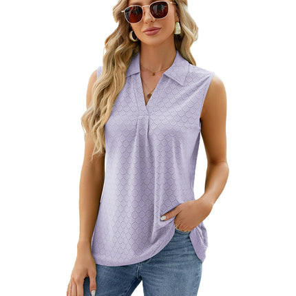 Sleeveless Tops for Women - Summer V Neck Casual Tank Tops Loose Collar Shirts