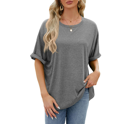 Women Summer T-Shirt Casual Short Sleeve Loose Crew Neck Tee Tops