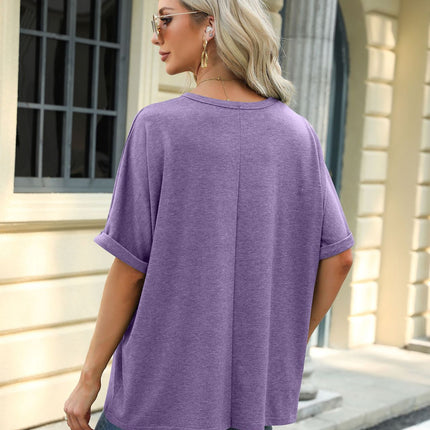 Women Summer T-Shirt Casual Short Sleeve Loose Crew Neck Tee Tops