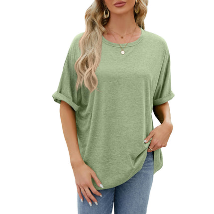 Women Summer T-Shirt Casual Short Sleeve Loose Crew Neck Tee Tops