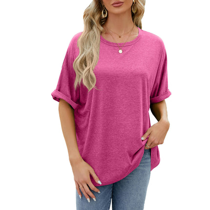 Women Summer T-Shirt Casual Short Sleeve Loose Crew Neck Tee Tops