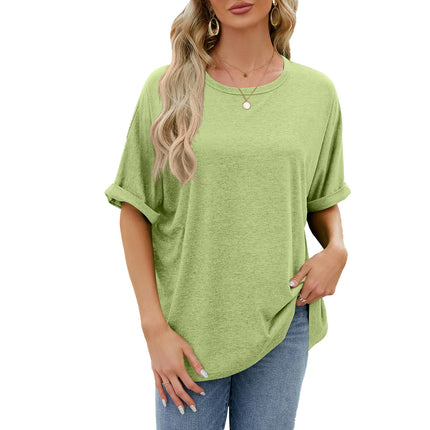 Women Summer T-Shirt Casual Short Sleeve Loose Crew Neck Tee Tops