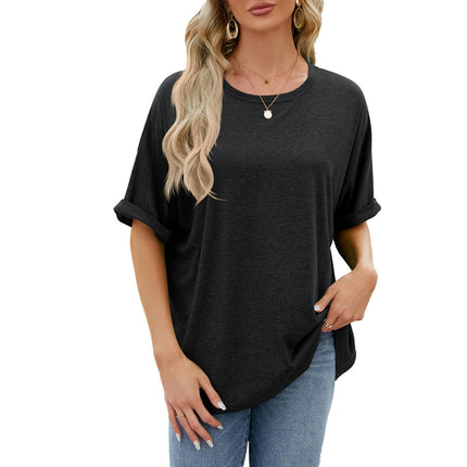 Women Summer T-Shirt Casual Short Sleeve Loose Crew Neck Tee Tops