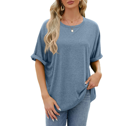 Women Summer T-Shirt Casual Short Sleeve Loose Crew Neck Tee Tops