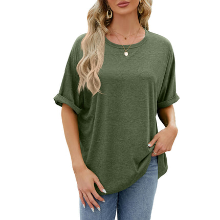 Women Summer T-Shirt Casual Short Sleeve Loose Crew Neck Tee Tops