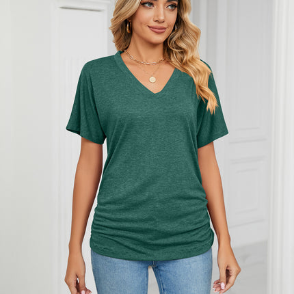 Women's Tops V Neck Tee Casual Short Sleeve Loose T Shirts