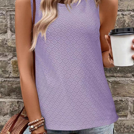 Women's Short Sleeve Round Neck Shirts Sleeveless Casual Tank Tops