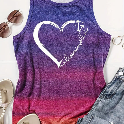 Women's Tank Tops Summer Sleeveless Loose Fit Crew Neck Graphic T-Shirt