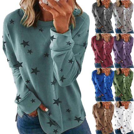 Women's Sweatshirt Casual Crewneck Loose Pullover Tops Long Sleeve Graphic Tee Shirt