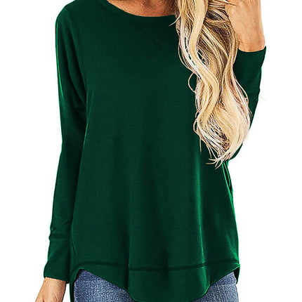 Women's Crewneck Pullovers Long Sleeve Casual Tunic Tops