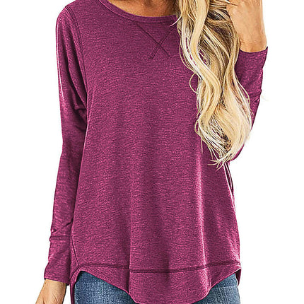 Women's Crewneck Pullovers Long Sleeve Casual Tunic Tops