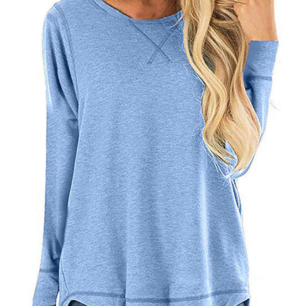 Women's Crewneck Pullovers Long Sleeve Casual Tunic Tops