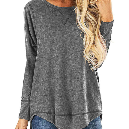 Women's Crewneck Pullovers Long Sleeve Casual Tunic Tops