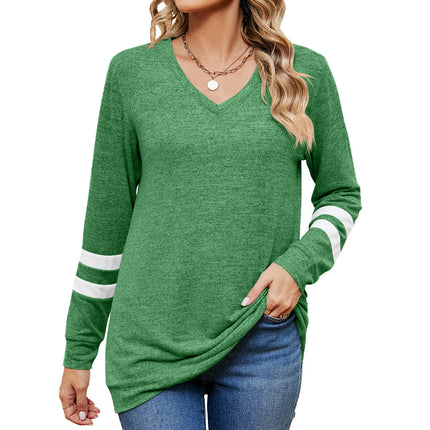 Women's V Neck T Shirts Long Sleeve Tops Casual Loose Tunic Blouses