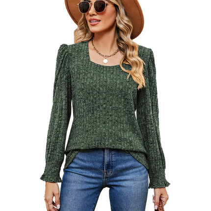 Tunic Tops for Women Loose Puff Long Sleeve Shirts Square Neck Tops