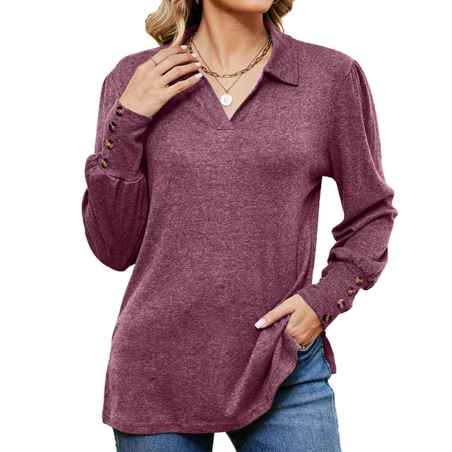 Women's Button Down Shirts Long Sleeve Casual Tops Lapel Blouse T Shirts