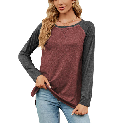 Women's Casual Long Sleeve T Shirt Crewneck with Side Split Loose Tunic Tops