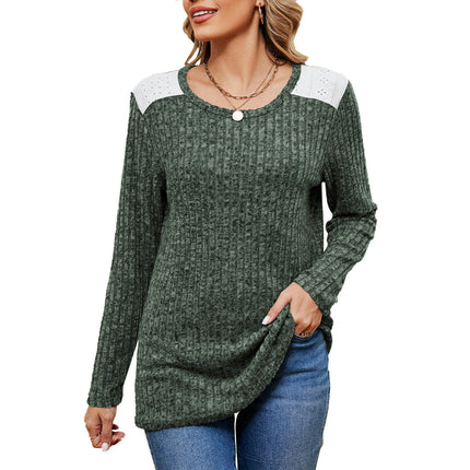 Women's Tunics Tops Crew Neck Long Sleeve Loose Fit Casual Shirts