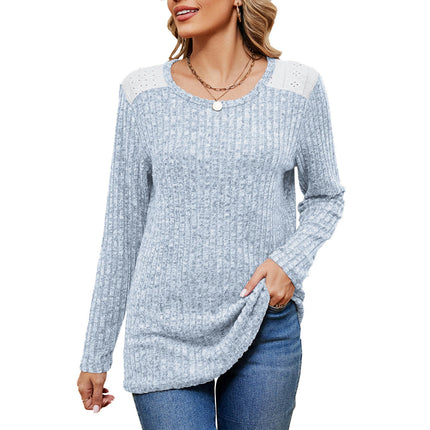 Women's Tunics Tops Crew Neck Long Sleeve Loose Fit Casual Shirts