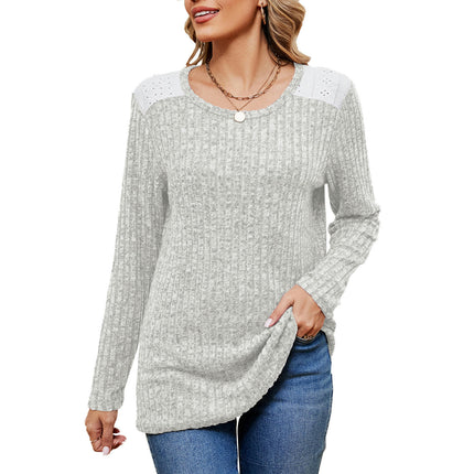 Women's Tunics Tops Crew Neck Long Sleeve Loose Fit Casual Shirts