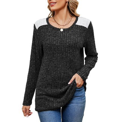 Women's Tunics Tops Crew Neck Long Sleeve Loose Fit Casual Shirts