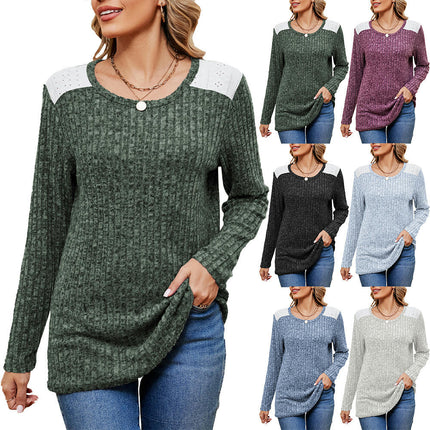 Women's Tunics Tops Crew Neck Long Sleeve Loose Fit Casual Shirts