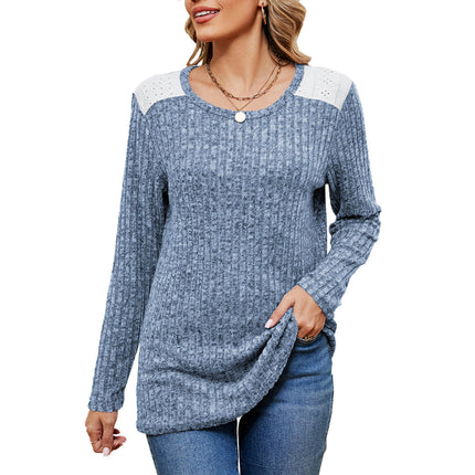 Women's Tunics Tops Crew Neck Long Sleeve Loose Fit Casual Shirts