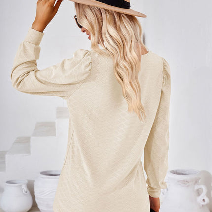 Women Tunic Tops Loose Puff Long Sleeve Shirts Square Neck Tops