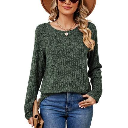 Women Crew Neck Tunic Tops Loose Long Sleeve Shirts Tops