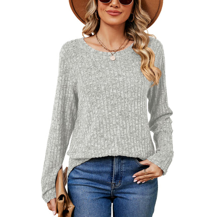 Women Crew Neck Tunic Tops Loose Long Sleeve Shirts Tops