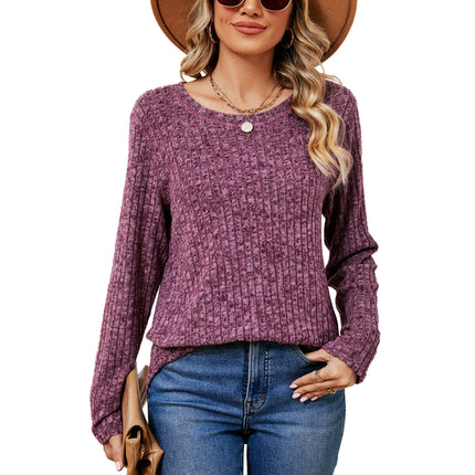 Women Crew Neck Tunic Tops Loose Long Sleeve Shirts Tops