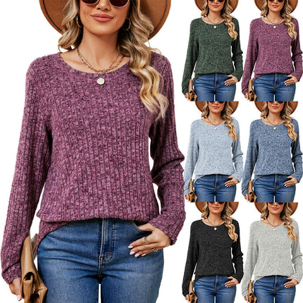 Women Crew Neck Tunic Tops Loose Long Sleeve Shirts Tops