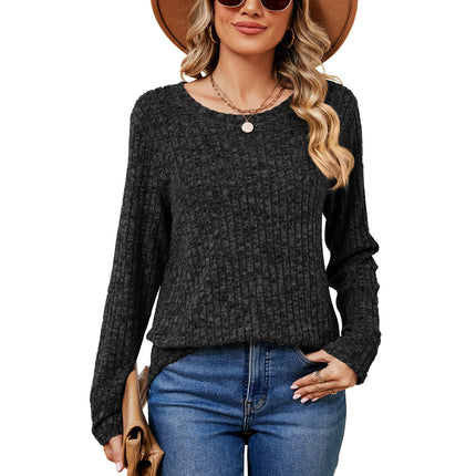 Women Crew Neck Tunic Tops Loose Long Sleeve Shirts Tops