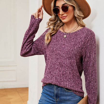 Women Crew Neck Tunic Tops Loose Long Sleeve Shirts Tops