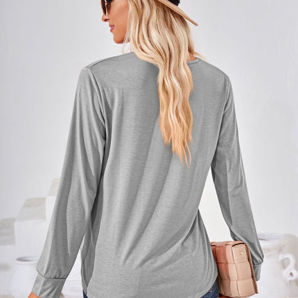 Women's Long Sleeve Tops Square Neck Tunic Tops Pleated Shirts