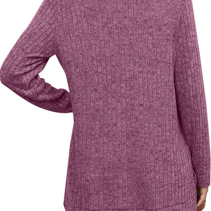 Women's Tunic Tops Turtleneck Long Sleeve Side Split Tunic Shirts