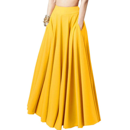 Women's High Waisted Maxi Skirts with Pockets Elastic Flowy Skirt