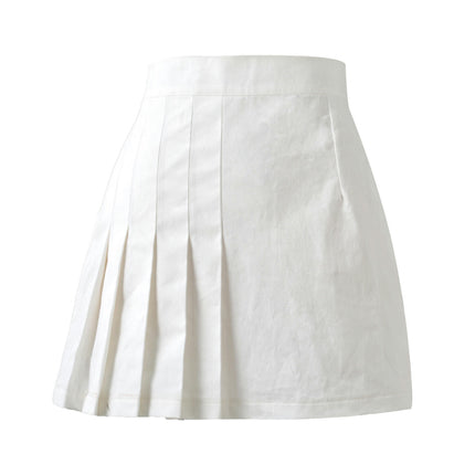 Women's Casual High Waist A Line Pleated Mini Skirt