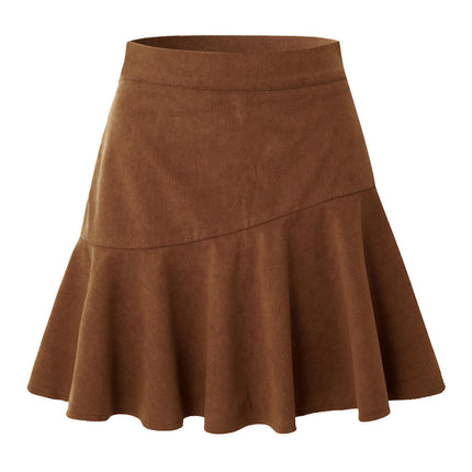 Women's  Mini Skirt A-line Pleated Corduroy Skater Skirts