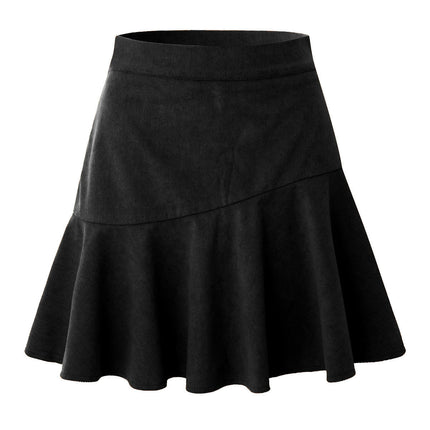 Women's  Mini Skirt A-line Pleated Corduroy Skater Skirts