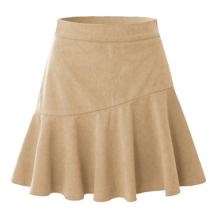 Women's  Mini Skirt A-line Pleated Corduroy Skater Skirts