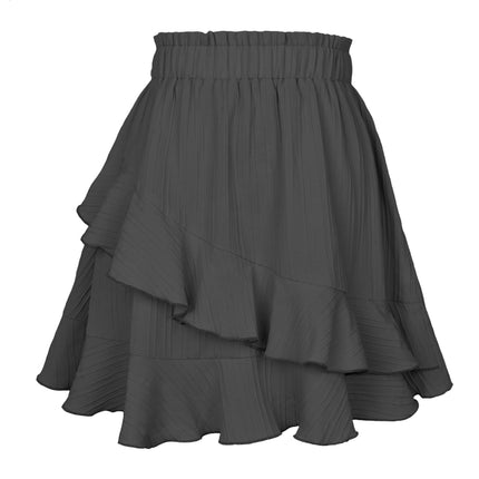 Women's Short Skirts Mini A Line Skirts Summer Casual High Waisted Ruffle Flowy Skirt