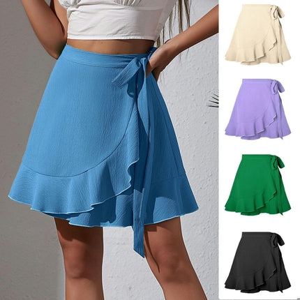 Women's Summer Wrap High Waist Ruffle Short Mini Skirts