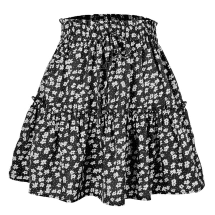 Women's Summer Flowy Ruffle Mini Skirt High Waist Beach Short Skirts