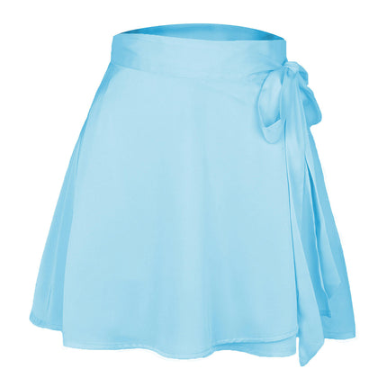 Women's Mini Skirts Wrap Pleated Ruffle Hem A Line Short Skirts