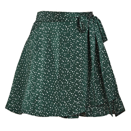 Women's Mini Skirts Wrap Pleated Ruffle Hem A Line Short Skirts