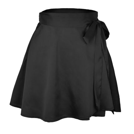 Women's Mini Skirts Wrap Pleated Ruffle Hem A Line Short Skirts