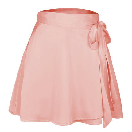 Women's Mini Skirts Wrap Pleated Ruffle Hem A Line Short Skirts